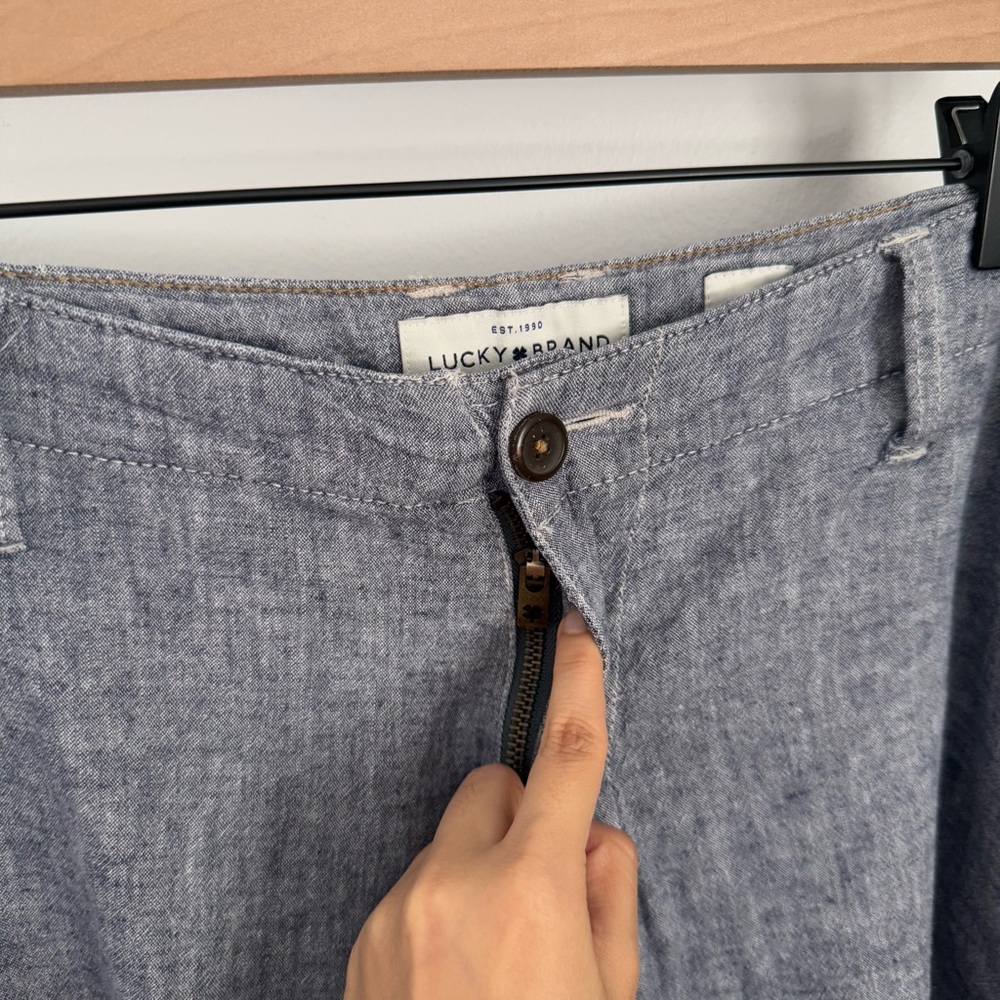 Lucky Brand Mens‎ 40 Chambray Linen Cotton Shorts Beach Summer Outdoor - Picture 3 of 7